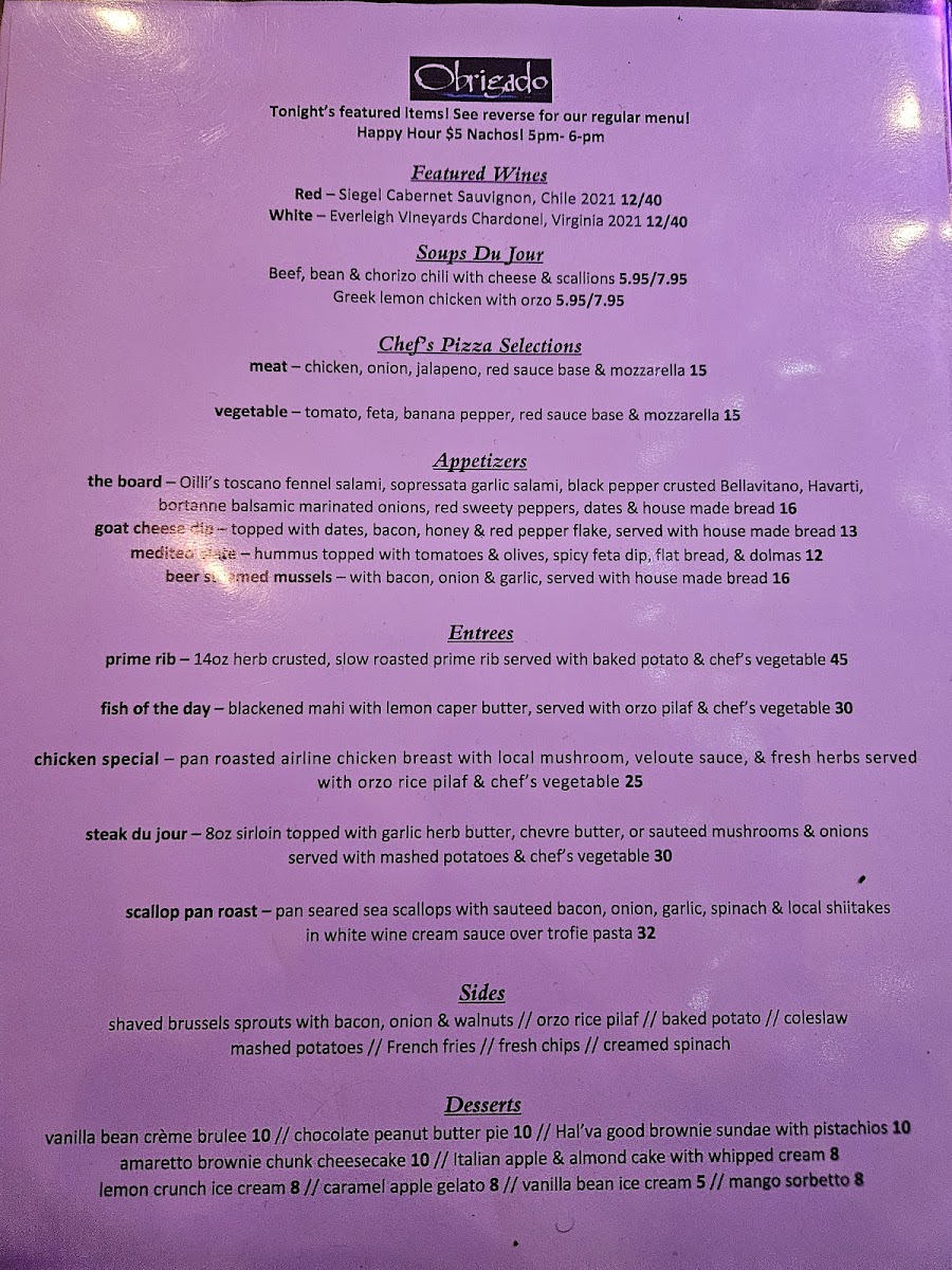 Menu Obrigado Restaurant-1